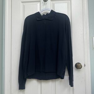 Navy Long Sleeve Collared Shirt